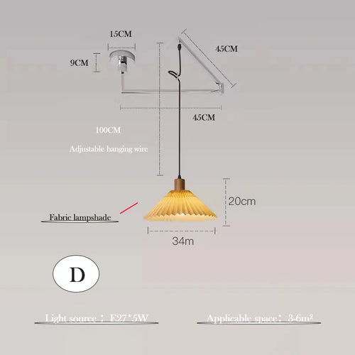 lustre minimaliste extensible rotatif avec bras pivotant pliable - vue 11 sur 13