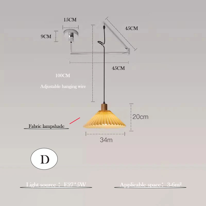 lustre minimaliste extensible rotatif avec bras pivotant pliable - vue 10 sur 13