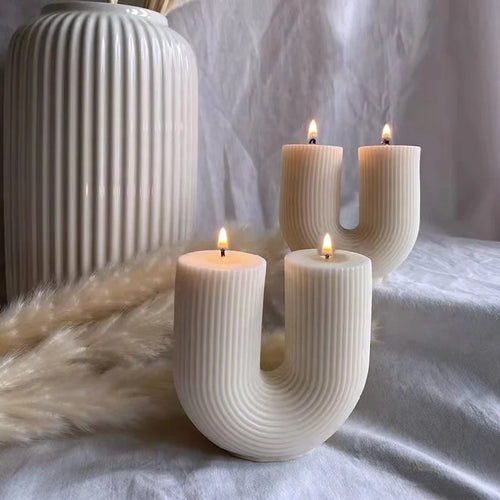 bougies parfumées géométriques en forme de u pour décoration intérieure - vue 3 sur 27
