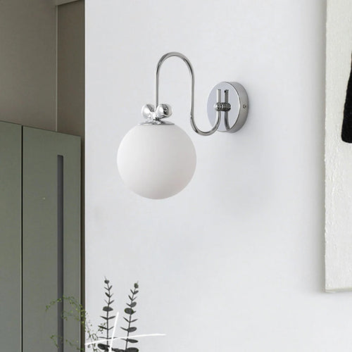 applique murale ronde bauhaus bowknot led chrome - vue 2 sur 7