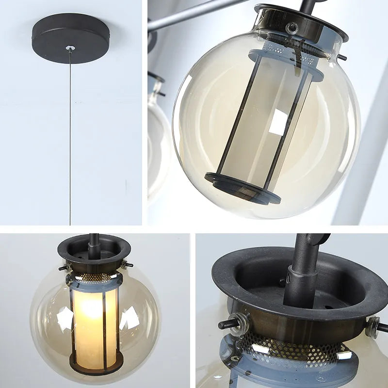 suspension en verre minimaliste pour espaces créatifs et rétro - vue 5 sur 9