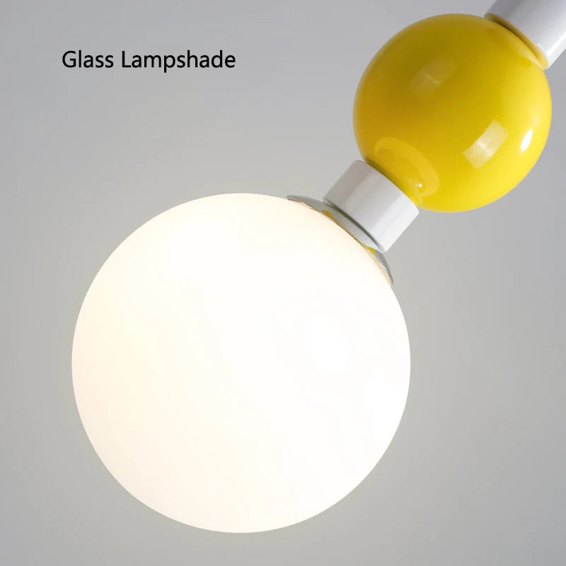 suspension boule en verre abat-jour haut plafond memphis - vue 6 sur 8