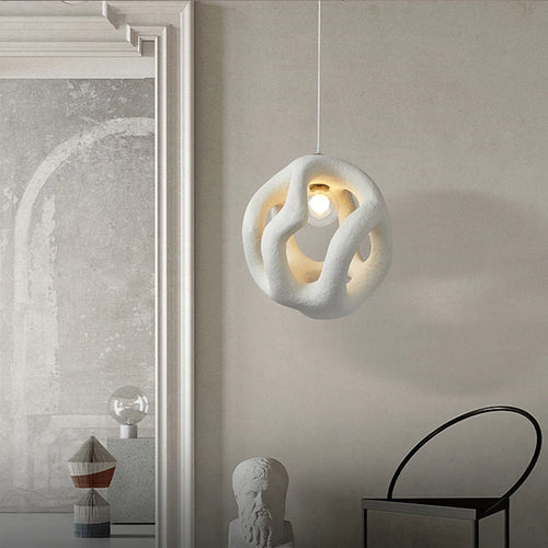 suspension wabi-sabi design haut de gamme en résine led - vue 6 sur 8