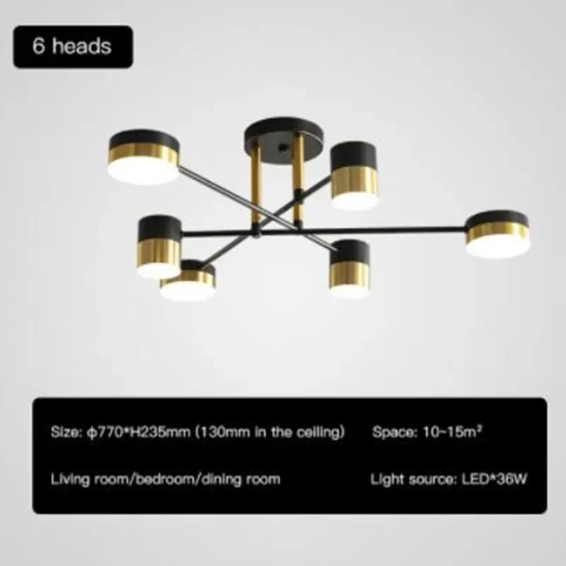 lustre led en métal moderne pour décoration intérieure - vue 8 sur 10