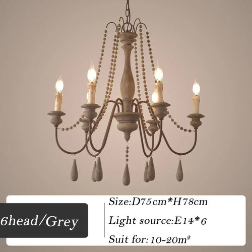 lustre en bois rétro pour décoration intérieure élégante - vue 9 sur 16