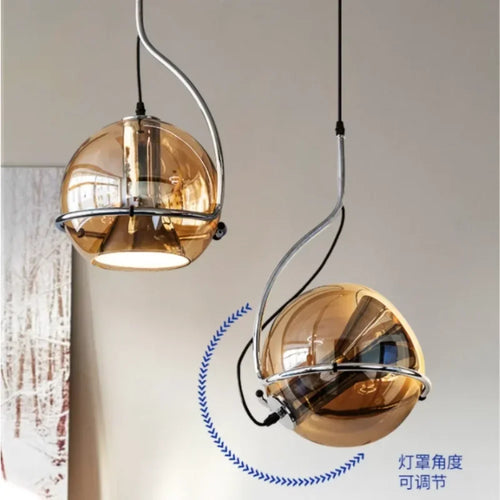 lustre boule de verre nordique style rétro pour restaurants et cafés - vue 3 sur 8