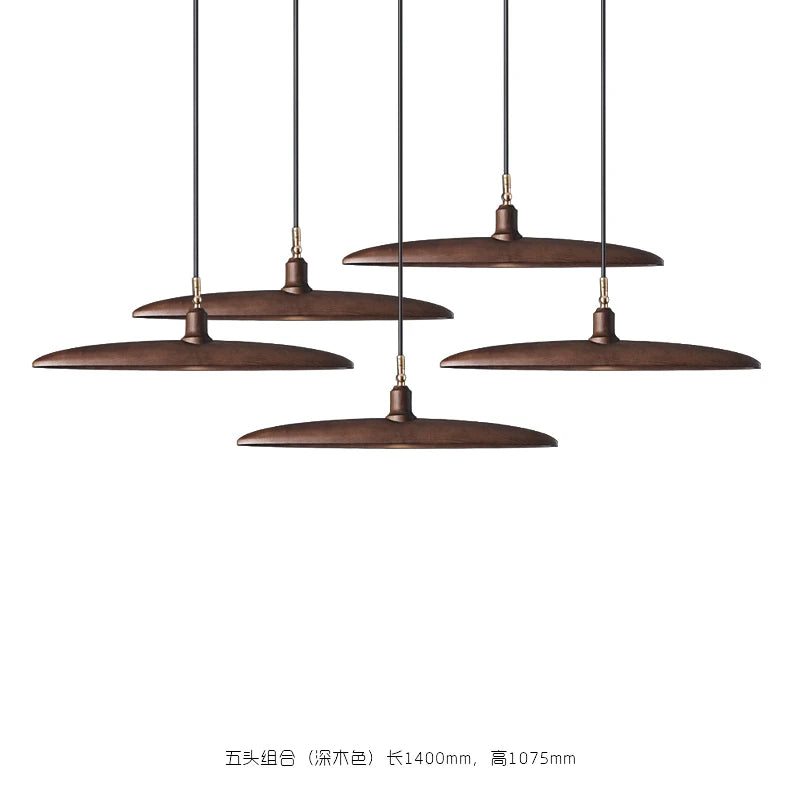 lustre en bois style nordique pour éclairage décoratif élégant - vue 14 sur 17