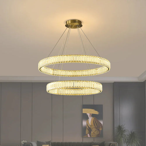 lustre moderne led en cristal style vintage pour villa - vue 4 sur 17