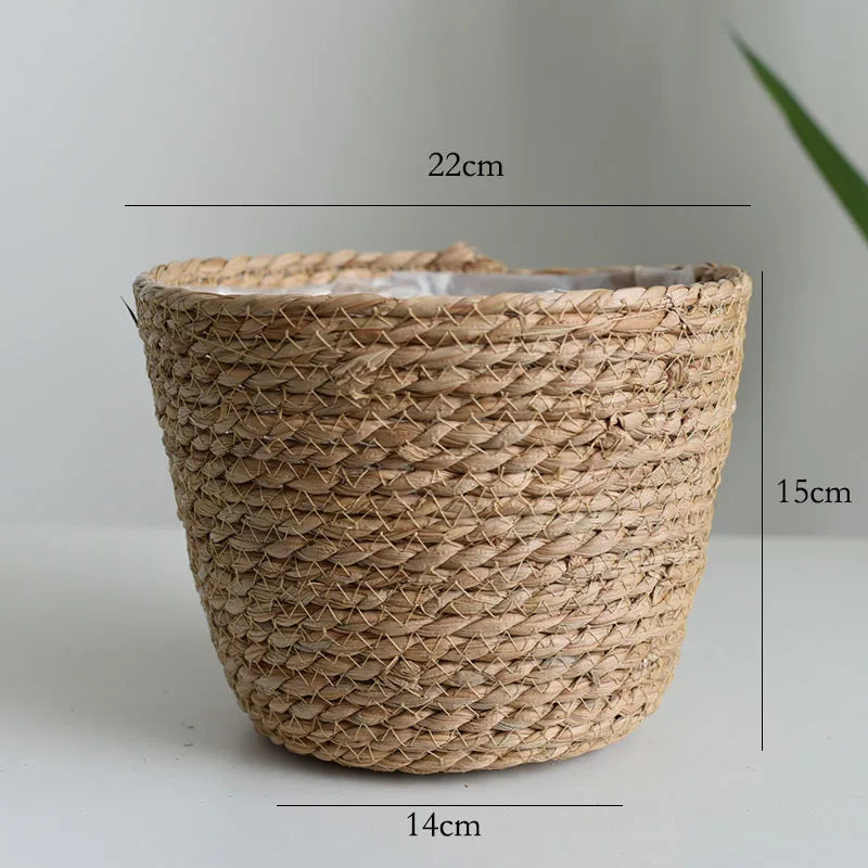 panier en paille pour plantes d'intérieur et d'extérieur - vue 7 sur 28