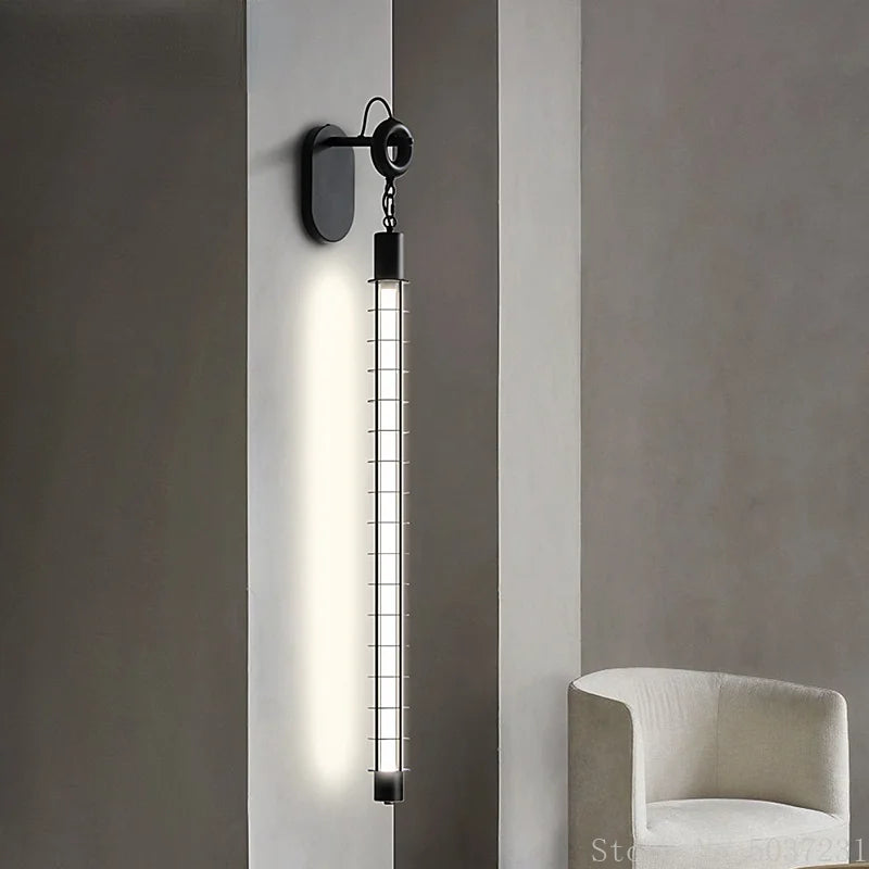 Applique murale led vintage industriel en fer avec chaîne créative - vue 5 sur 8
