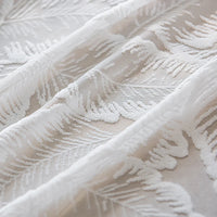 Voilage tulle motif feuilles style moderne pour salon
