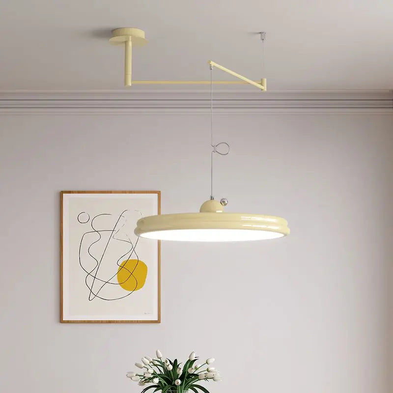 lustre design chromé bras oscillants longs rotatif 360° - vue 4 sur 10