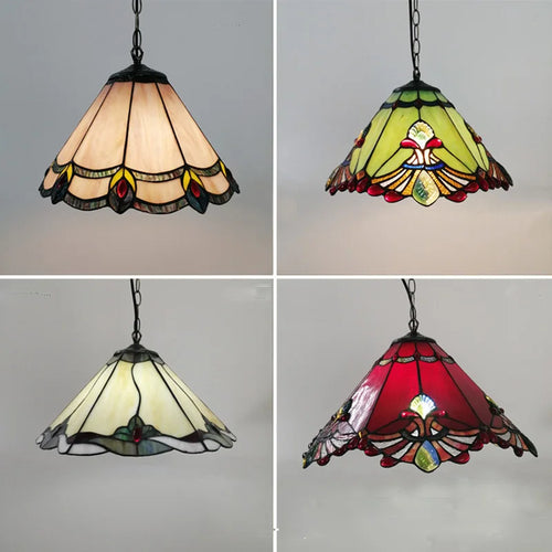 lustre tiffany vitrail style méditerranéen pour intérieur élégant - vue 2 sur 22