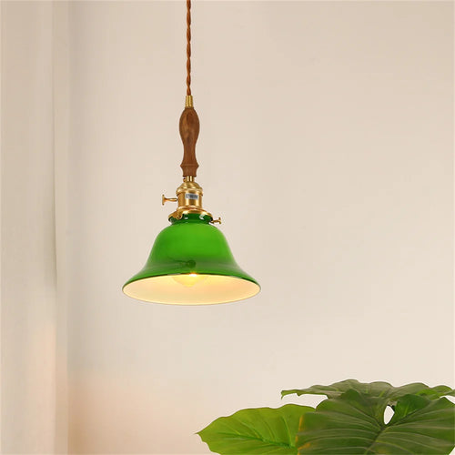 suspension industrielle vintage en cuivre avec interrupteur en verre - vue 9 sur 12