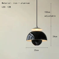 suspension led moderne en métal avec cordon réglable