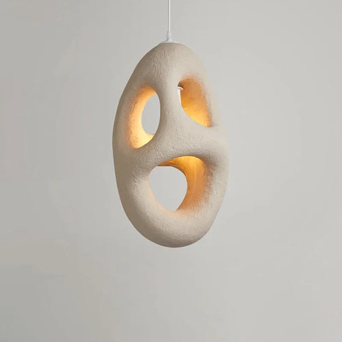 suspension wabi sabi style japonais en résine artisanale - vue 4 sur 9
