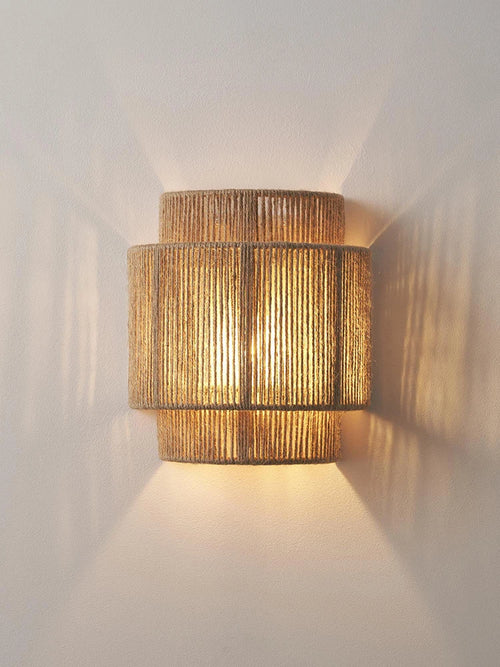 Handmade Hemp Rope Wall Lamp, Home Art Decoration, Bedroom, Hallway, Lobby, Hotel Atmosphere, Sconce E27 Bulb, Creative Light - vue 2 sur 6