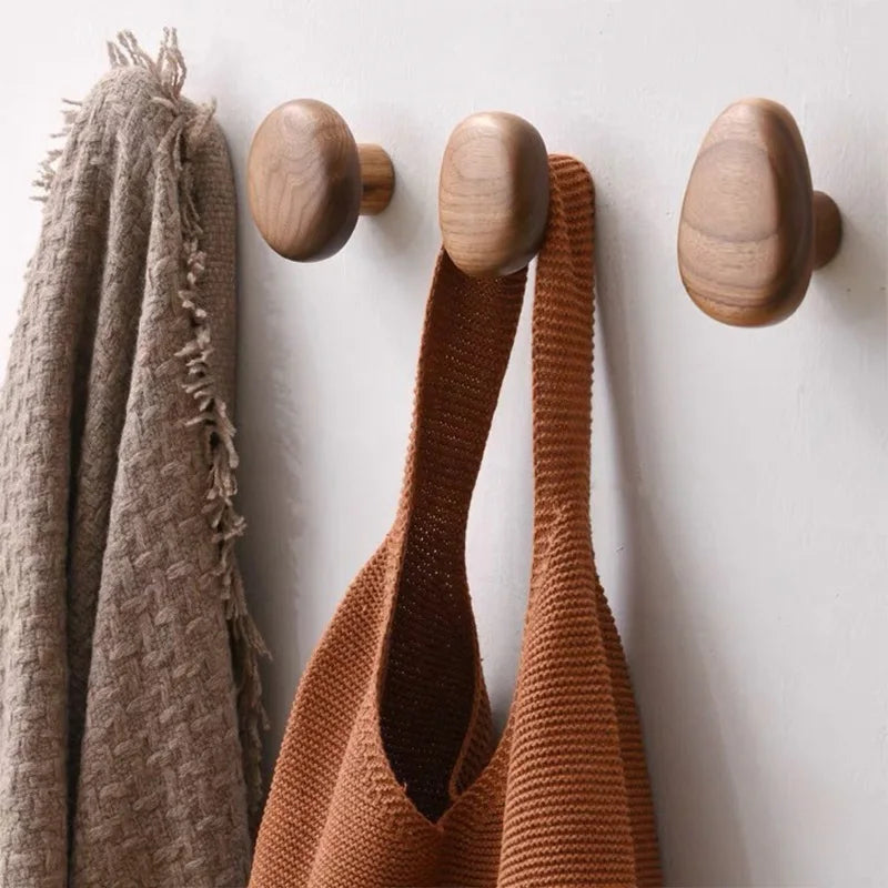porte-manteau mural en bois naturel pour rangement décoratif - vue 1 sur 12