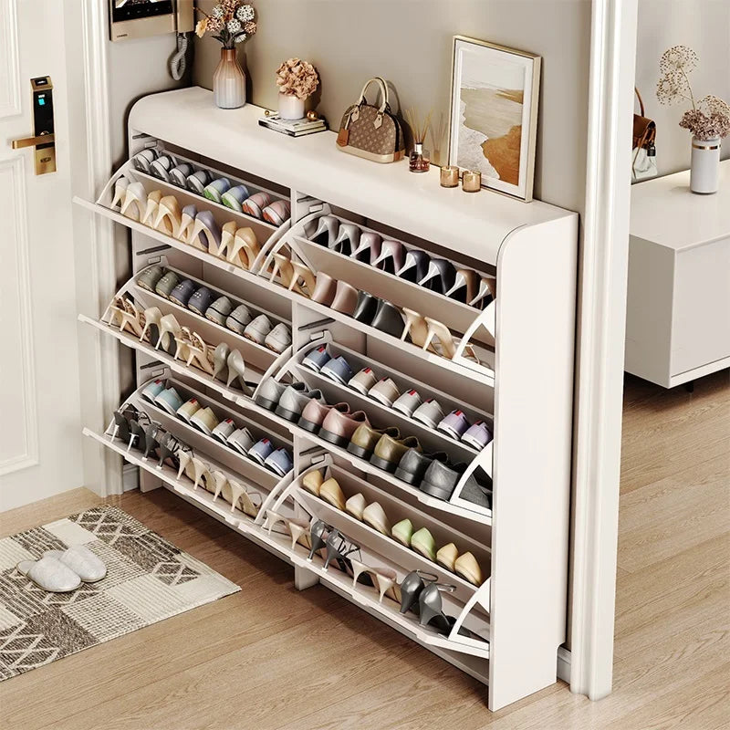 armoire à chaussures moderne en bois design nordique peu encombrant - vue 4 sur 20