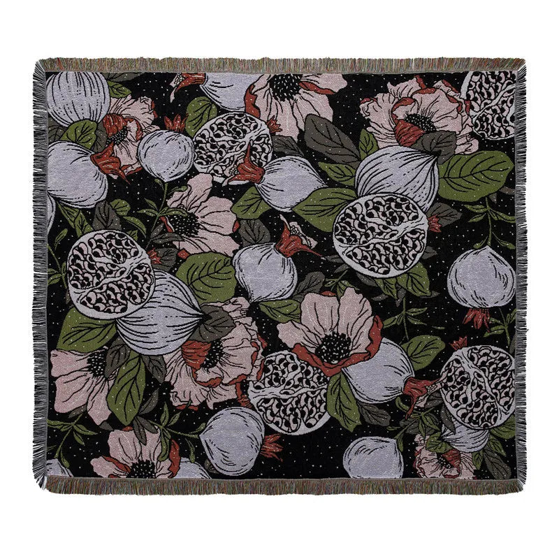 Plaid canapé bohème motif paysage tapisserie polyvalent