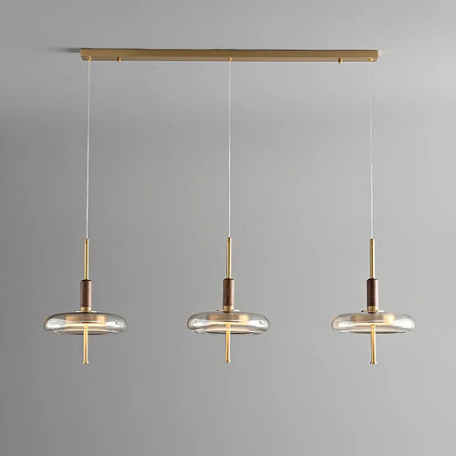suspension en verre moderne avec éclairage led décoratif - vue 2 sur 7