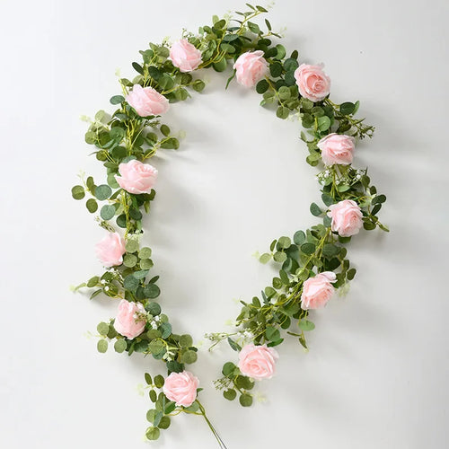 fleurs artificielles roses et plantes vertes pour décoration intérieure - vue 7 sur 6