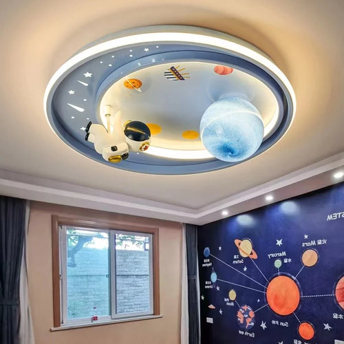 plafonnier enfant design astronaute et licorne mignon - vue 2 sur 8