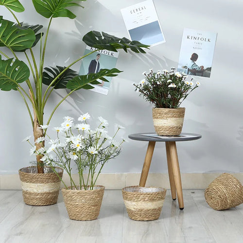panier en paille pour plantes d'intérieur et d'extérieur - vue 7 sur 28