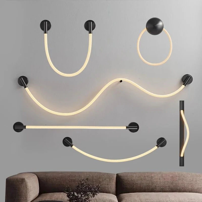 Applique murale moderne en Tube de néon LED tissé en Silicone - vue 2 sur 18