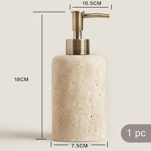 kit de salle de bain en marbre avec porte-gel et distributeur - vue 9 sur 8