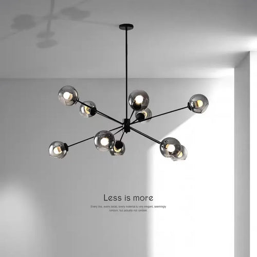 lustre industriel rétro en verre pour décoration intérieure - vue 2 sur 7