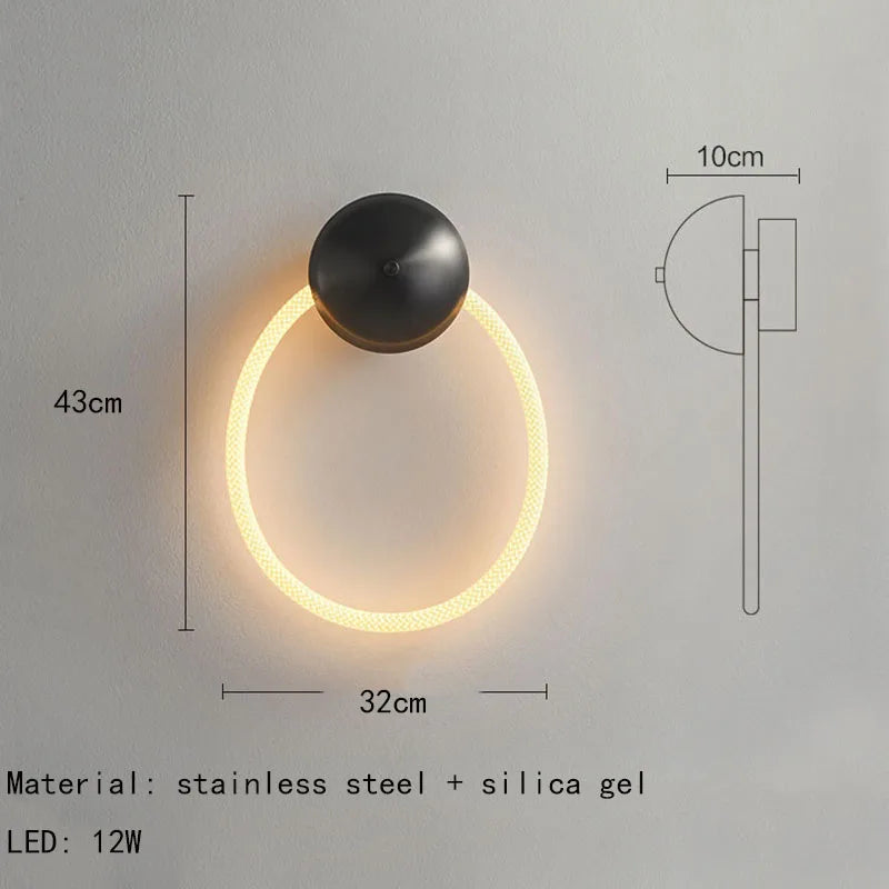 applique murale créative en silicone avec lumière douce 3000k