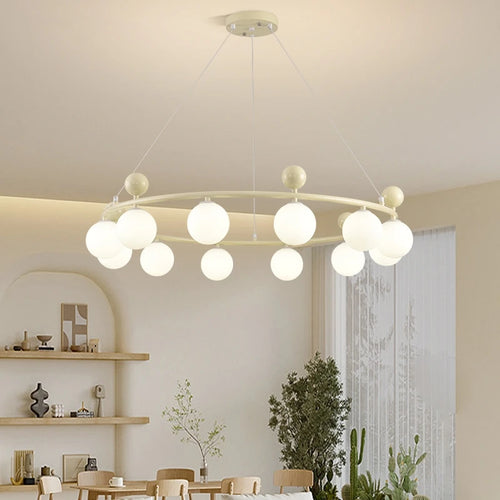 lustre en verre et métal 	 style éclairage dynamique - vue 3 sur 15