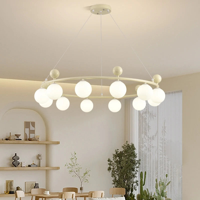 lustre en verre et métal 	 style éclairage dynamique - vue 2 sur 15