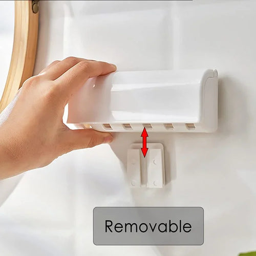 support mural pour brosse à dents et dentifrice sans perçage - vue 5 sur 8