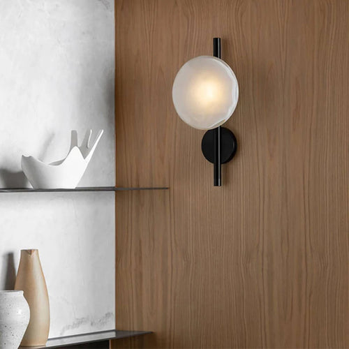 applique murale nordique en verre transparent avec lampe en métal - vue 5 sur 18