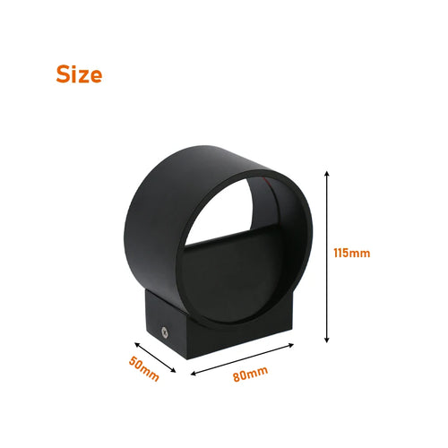 led applique murale rond aluminium ac90-260v - vue 7 sur 8