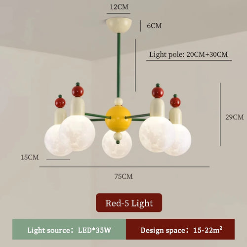 lustre moderne pour chambre d'enfants design nordique lumineux et coloré - vue 12 sur 12