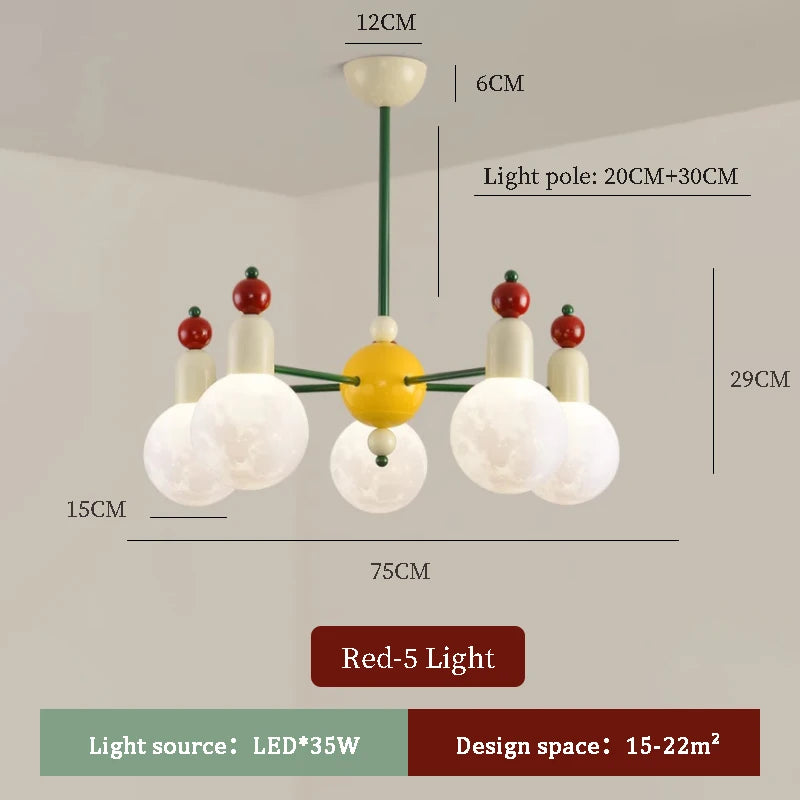 lustre moderne pour chambre d'enfants design nordique lumineux et coloré - vue 11 sur 12