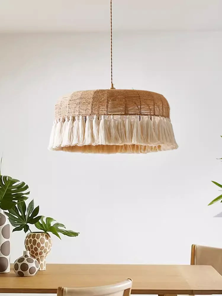lustre à LED en corde de chanvre pour décoration intérieure - vue 3 sur 9