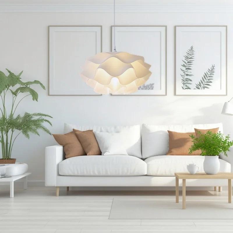 lustre moderne acrylique suspendu en forme de fleur led décoratif - vue 6 sur 8