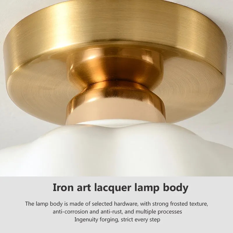 Plafonnier LED en céramique et verre crème - vue 6 sur 15