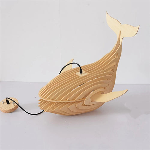 Suspension d'art en bois moderne lampe en bois de baleine - vue 4 sur 8
