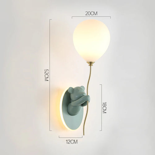 Creative and personalized cartoon children's room, bedroom, bedside wall lamp, artistic bear atmosphere wall light fixture