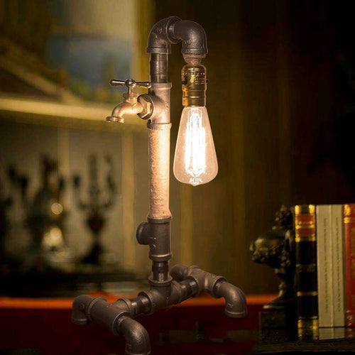 Lampes à conduite d'eau rétro industrielles Vintage en fer rouille E27 pour café - vue 4 sur 6