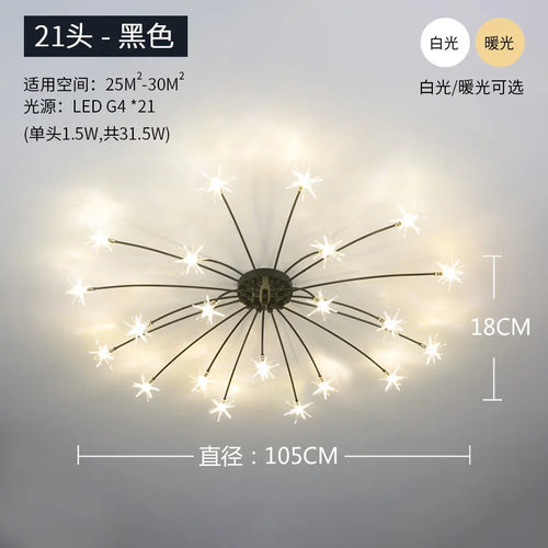 plafonnier étoile led pour éclairage intérieur moderne - vue 19 sur 18