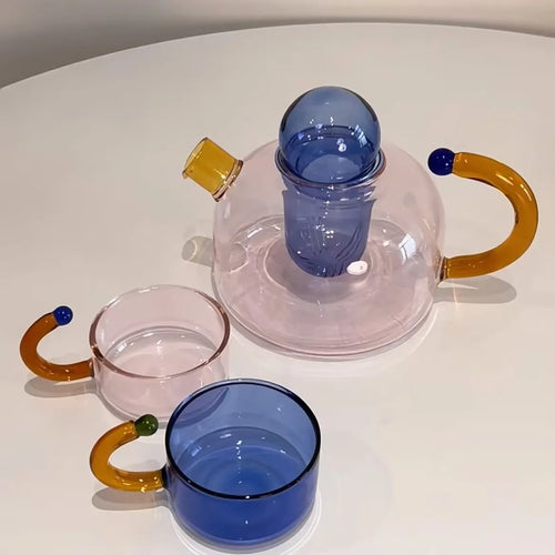 Théière verre résistant chaleur filtre intégré style minimaliste - vue 3 sur 6