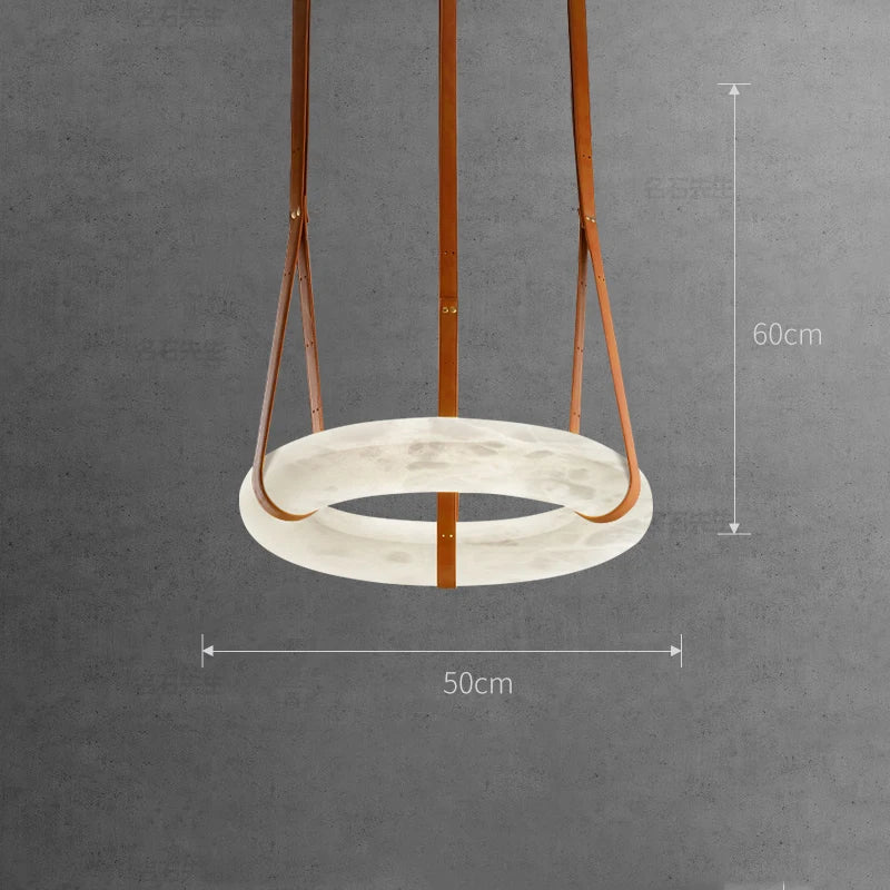 lustre circulaire en marbre led de luxe suspendu