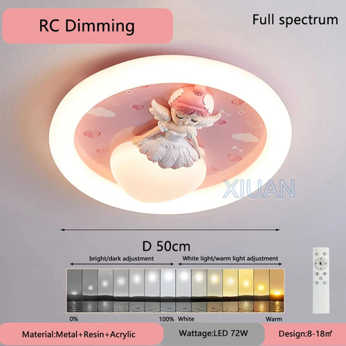 Full Spectrum Children's Room Ceiling Lamp Cartoon Resin Princess Ceiling Light Kids Baby Room Bedroom Nursery School Decor 220V - vue 9 sur 8