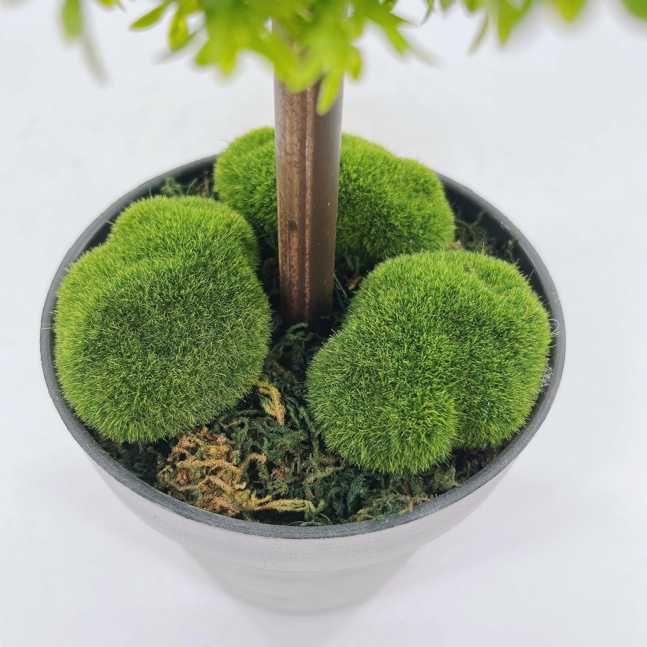 buisson artificiel en pot double boule décoratif pour intérieur et extérieur - vue 5 sur 7